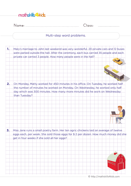 word problem solving for grade 6