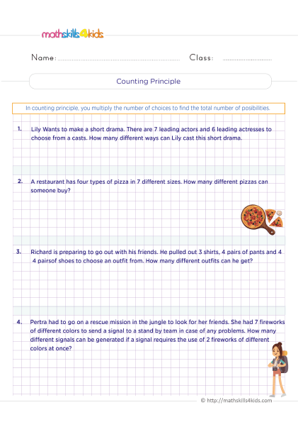 Grade 6 Probability Worksheets with Answers: Download Now - Counting principles