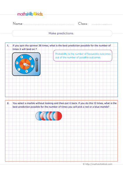 Grade 6 Probability Worksheets with Answers: Download Now - Make predictions