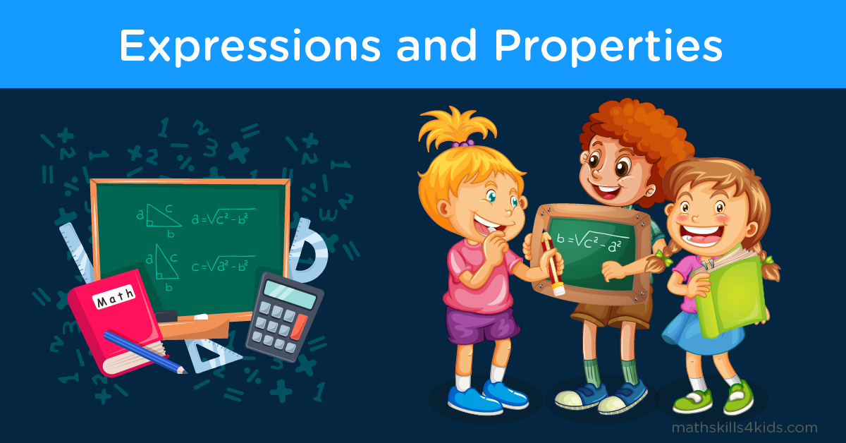 Expressions and properties printable worksheets - Associative commutative, additive and distributive properties worksheets