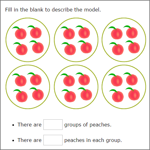 basics of multiplication - Count equal groups and write the number of elements in each group
