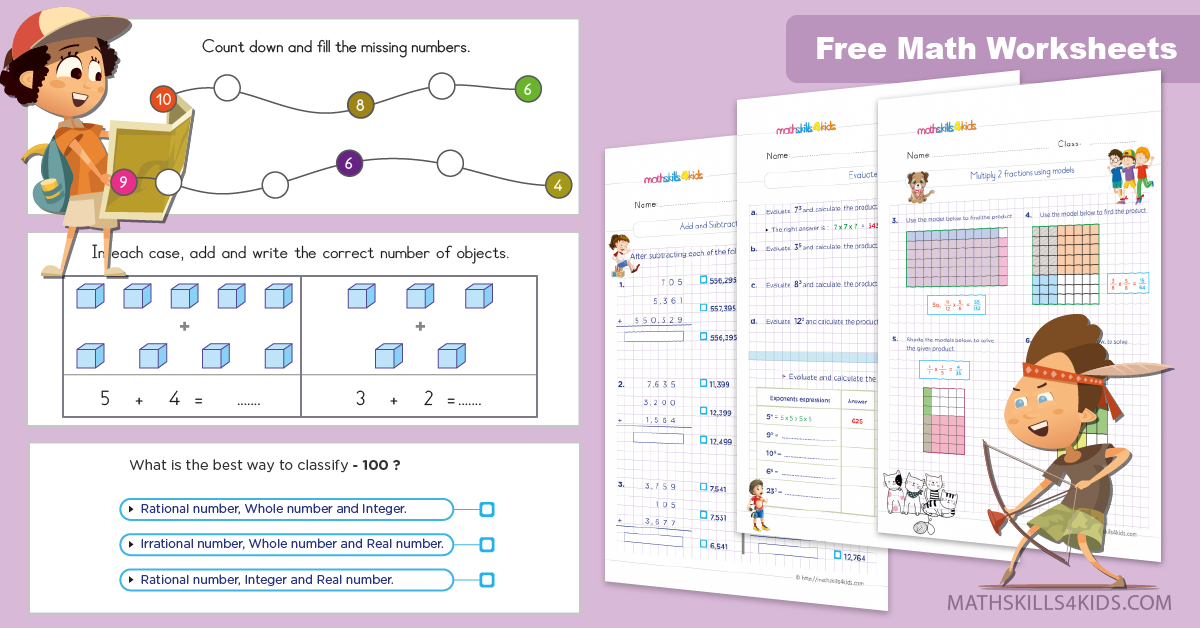 Free math worksheets with answers: Free worksheets for kids