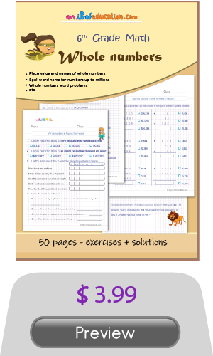 6th-grade whole numbers worksheets with answers workbook