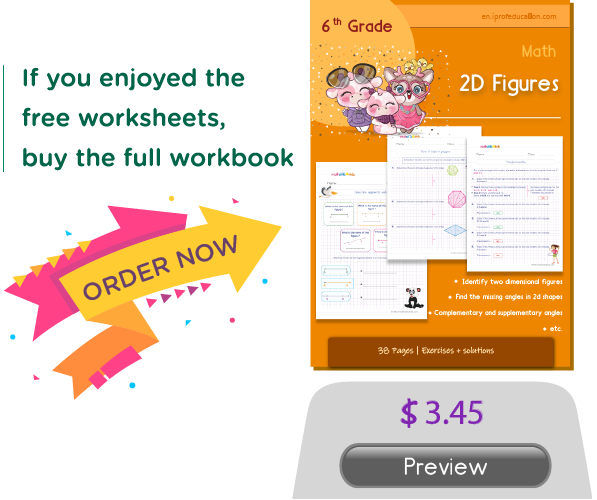 6th Grade Math two-dimensional figures word problems practice workbook