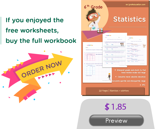 6th Grade Math statistics practice workbook
