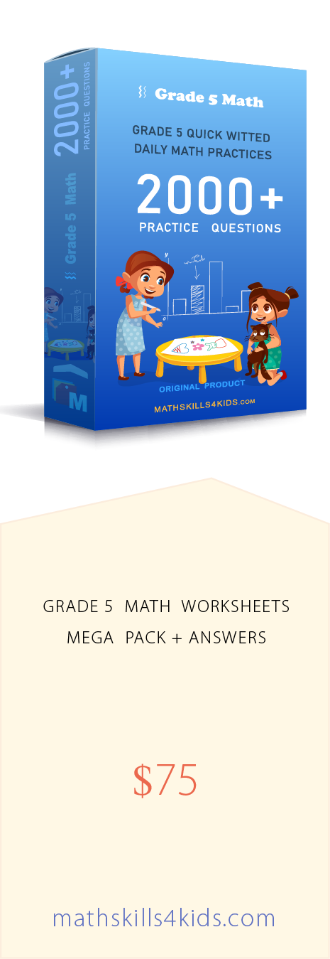 5th Grade Math worksheets for daily practice - up to 2000 question with answers