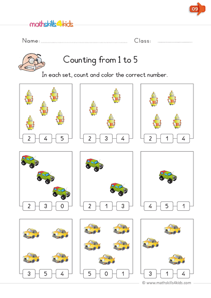 Math Exercises For Kindergarten