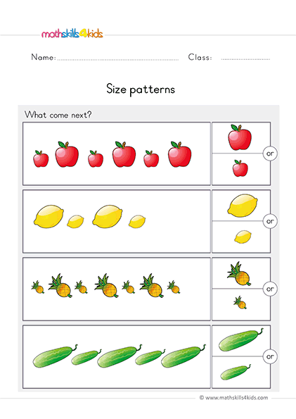 kindergarten size pattern