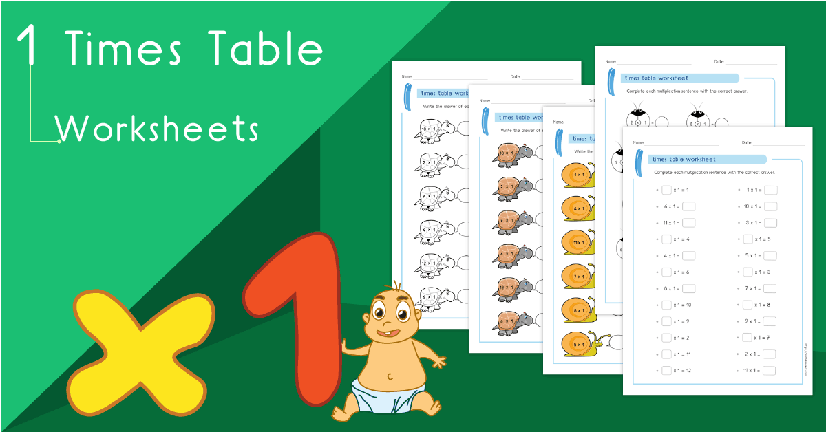 Multiplication printable - 1 times table worksheets
