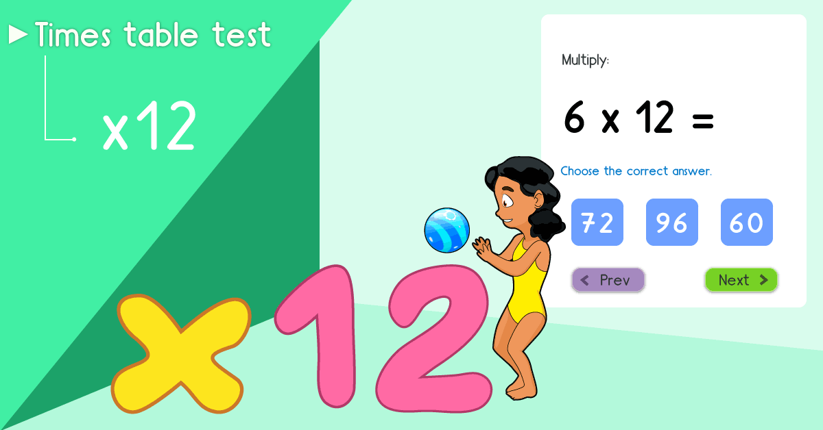 TABUADA - MATH TABLE - MULTIPLICATION - ( 12 X ) . Quiz