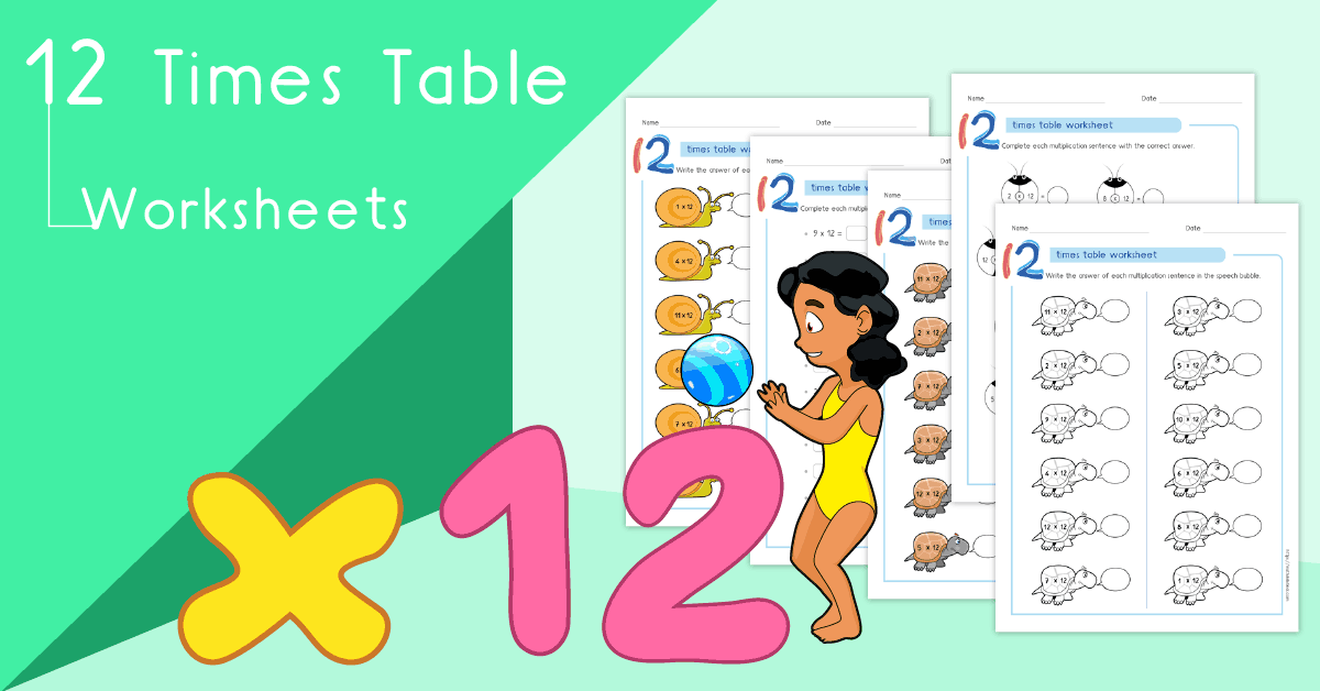 12 Times Table Worksheets PDF Multiplying By 12 Activities
