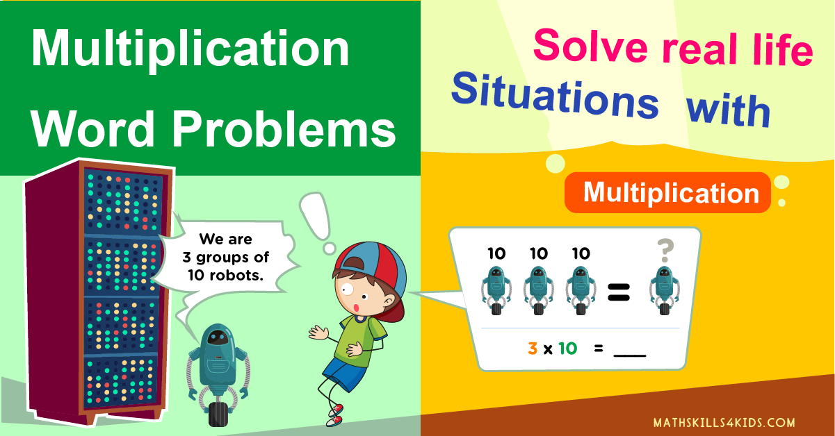 Multiplication word problems worksheets - Apply the multiplication word problems in real life situations