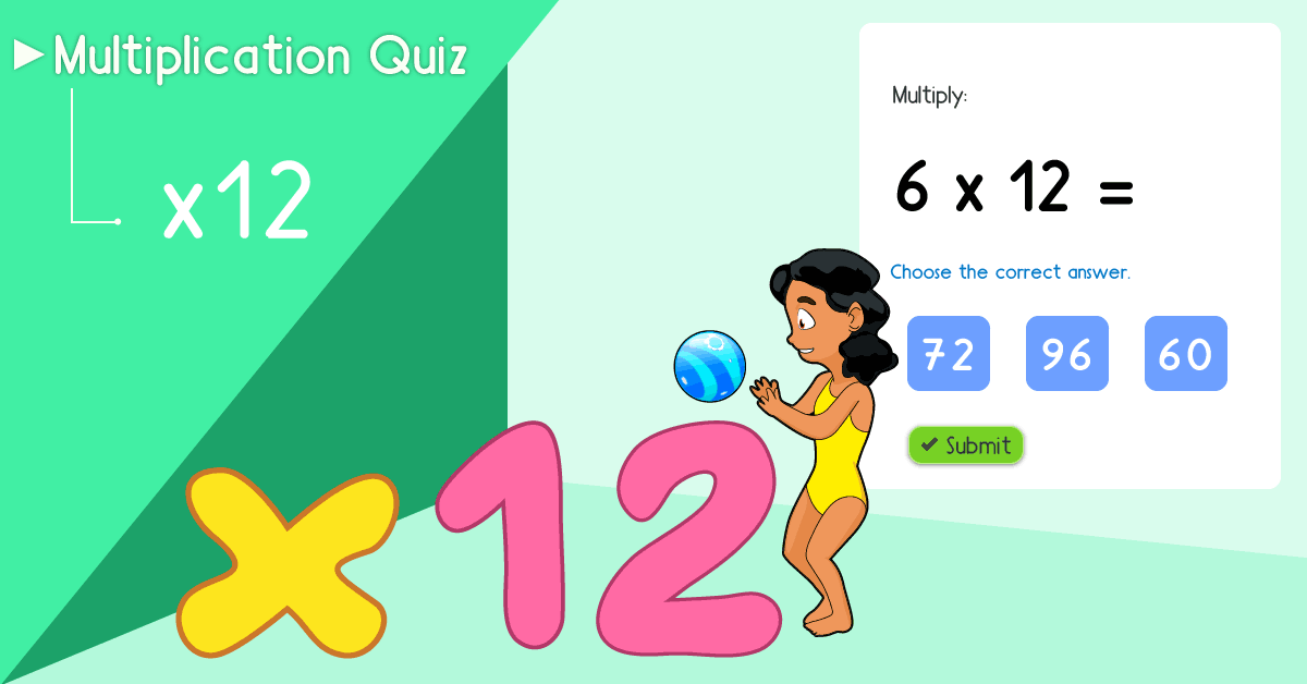 Multiply by 12 (Practice) - Multiplying by twelve Quiz