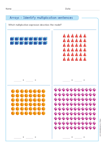 Arrays To Show Multiplication Concepts