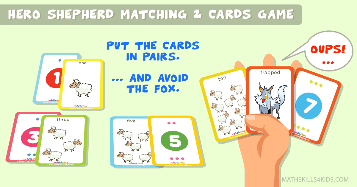 Hero Shepherd numbers up to 10 matching pairs cards printable - 