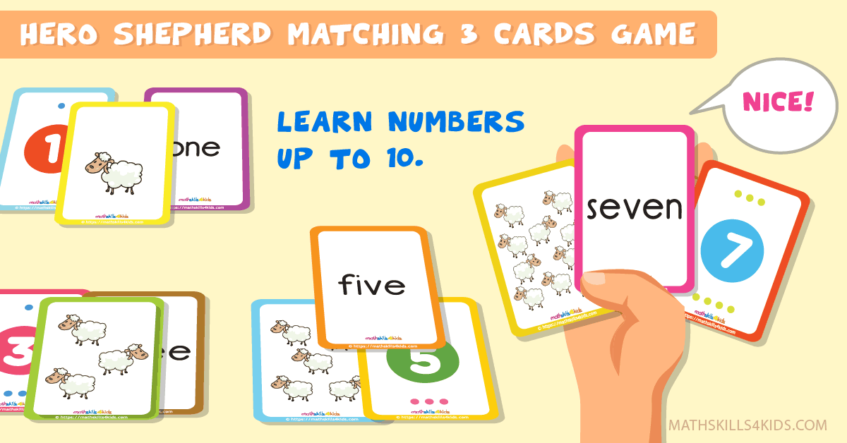 Hero Shepherd printable number matching cards - 1-10 Number memory game for kids