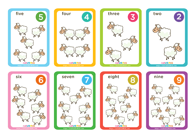 Hero Shepherd printable counting cards for numbers up to 10 - numbers pack 1