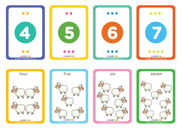 Hero Shepherd numbers up to 10 matching pairs cards printable - number 3 to 4