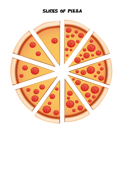 1-10 Pizza number matching game - slices of pizza
