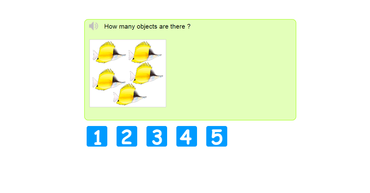 Counting objects to 5 exercises - Count with objects 1-5