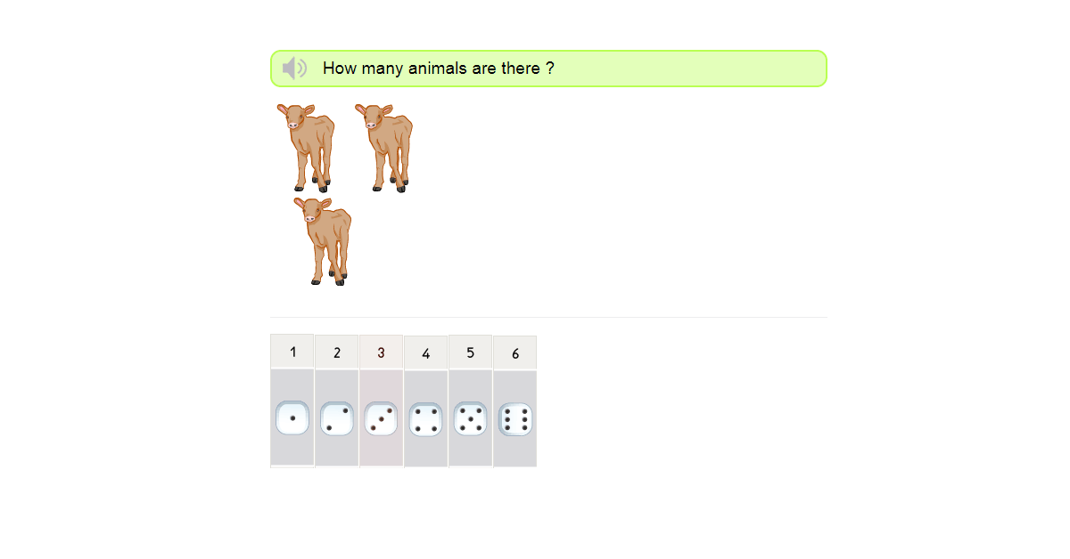 Counting numbers 1 to 6 - Counting and Number Recognition up to 6