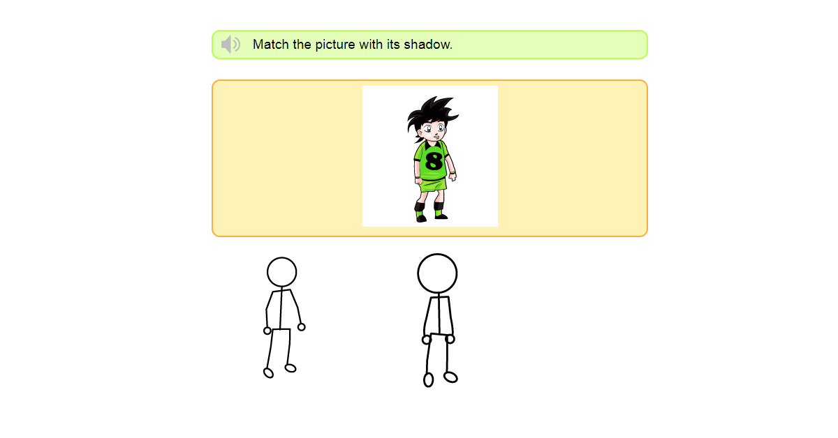 Shadow matching game online - Visual discrimination test online