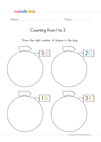 preschool math worksheets counting to 3 learn to count up to 3