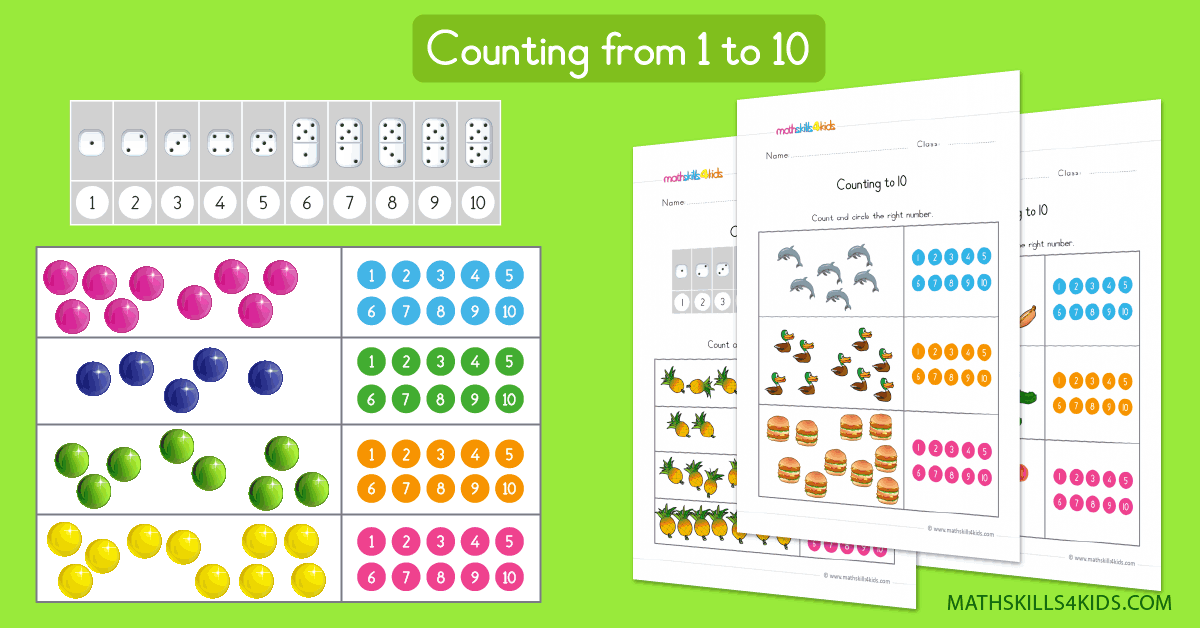 Counting to 10 printable worksheets - Counting objects worksheets 1-10