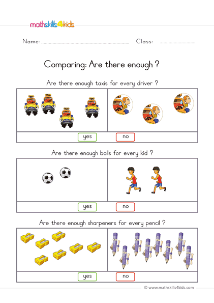 pre k comparing worksheets - are there enough