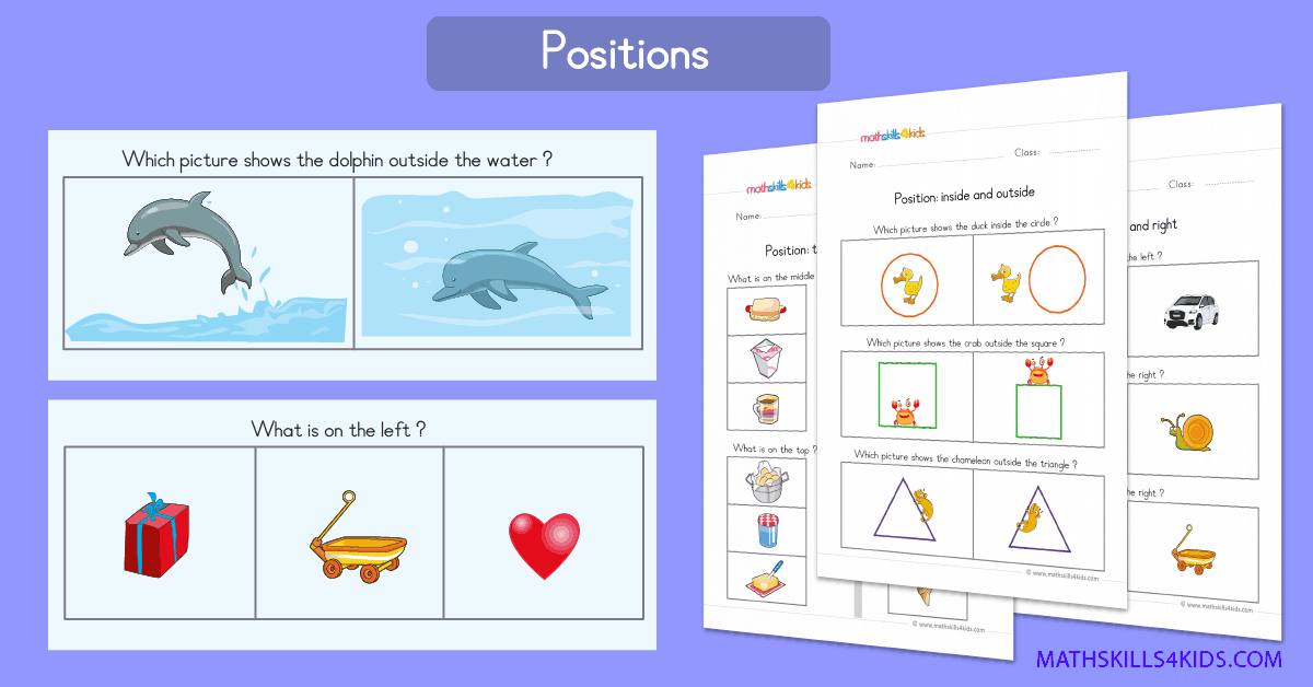 Prekinders positions worksheets