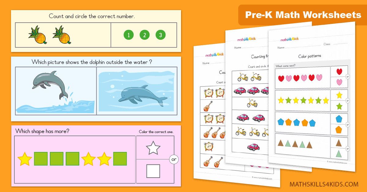 Preschool Math Worksheets PDF - Prekinders math printables